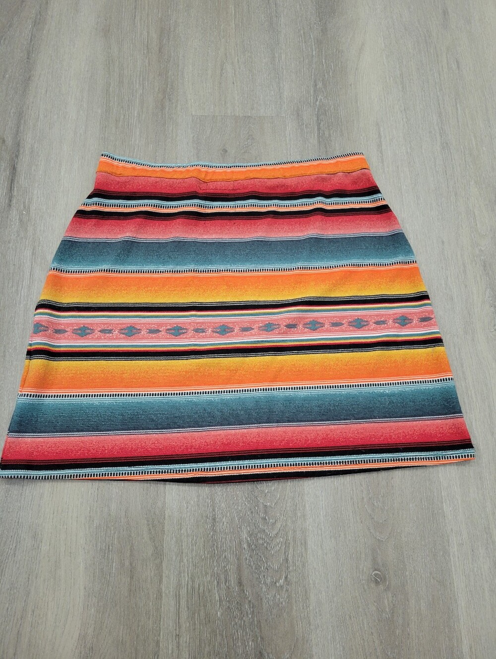 Double D Ranch pull-on skirt Southwest Aztec multi-print colorful X Large